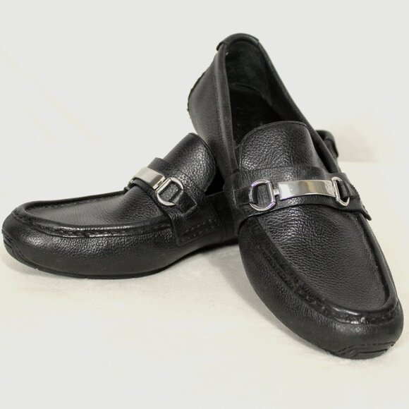 Cole Haan 9M Somerset Men's Bit Drivers Black Pebbled Leather Loafers - Picture 1 of 7